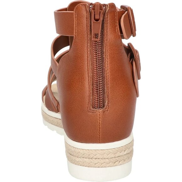 Easy Street Womens Simone Zip Comfort Wedge Heel Sandals Cognac Size 8 M NIB - Picture 6 of 9